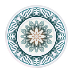 Decorative Round Ornament Mandala From Floral Elements. Vector Illustration. Oriental Pattern. Indian, Moroccan, Mystic, Ottoman Motifs. Anti-Stress Therapy Pattern