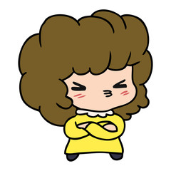 cartoon of a cute cross kawaii girl