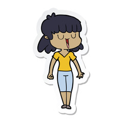 sticker of a cartoon woman