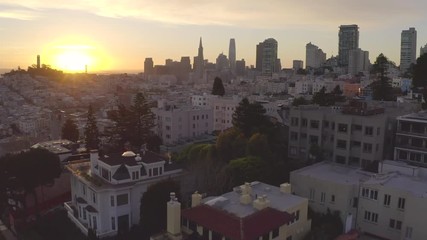 San Francisco downtown buildings skyline aerial