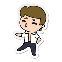 sticker cartoon kawaii 1950 cute boy