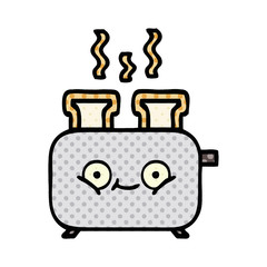 comic book style cartoon of a toaster