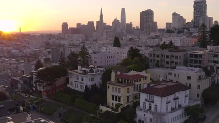 San Francisco downtown buildings skyline aerial