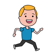 Obraz premium young boy running sport