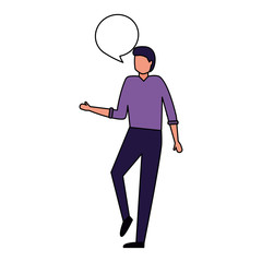 man standing speech bubble