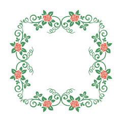 Vector illustration design pink flower frame hand drawn