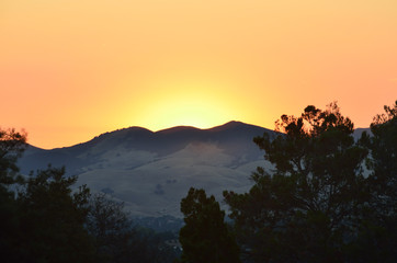 mountain just before daybreak