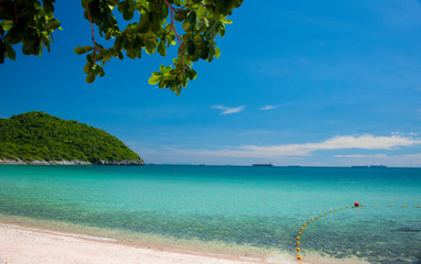 Wave & Sand beach background , holiday or relax in summer concept.