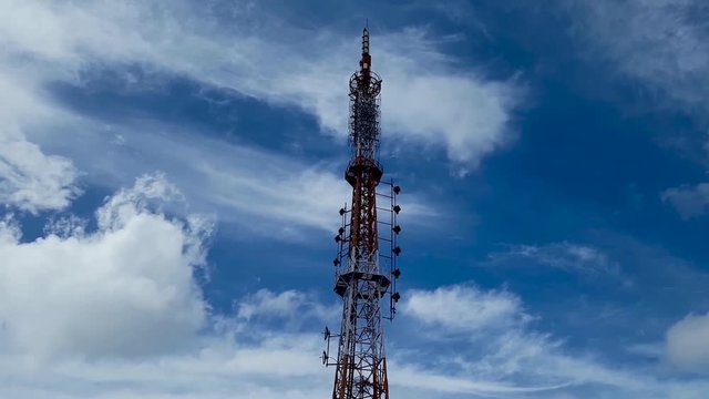 TimeLapse of Clouds in Blue Sky, Busan, South Korea. Asia