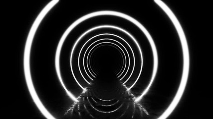 Abstract background with animation of flight in abstract futuristic tunnel with neon light. Animation of seamless loop.  - Powered by Adobe