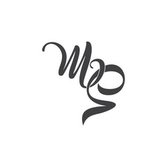 Obraz premium letters ms simple linked ribbon logo vector