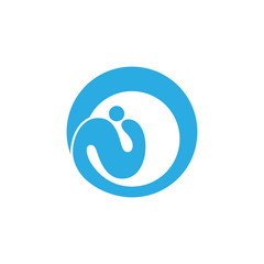 letter n abstract water splash simple logo vector