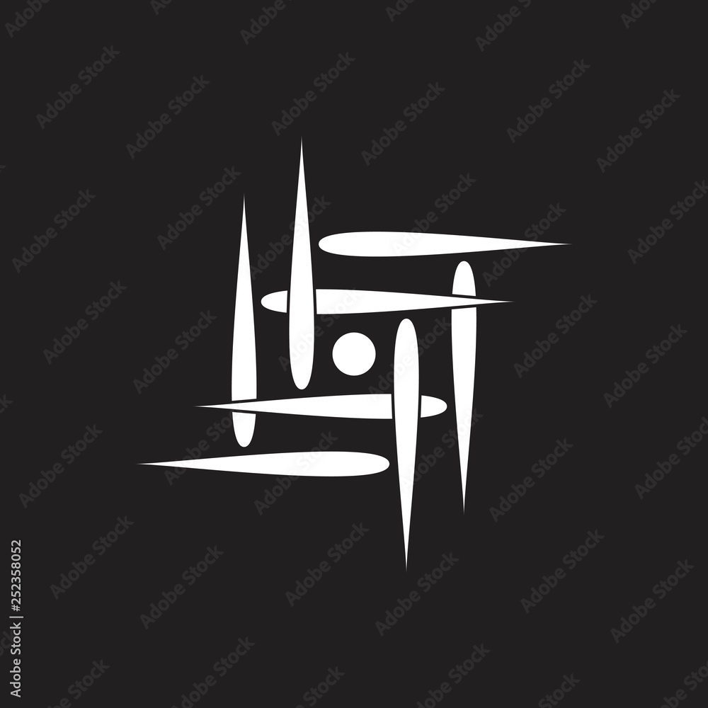 Poster simple linked object movement square logo