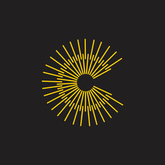 letter c shine logo vector