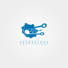 Technology icon template, creative vector logo design, connection, illustration elements.