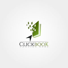 Click book library icons template, creative vector logo design, illustration element.