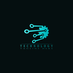 Technology icon template, creative vector logo design, connection, illustration elements.