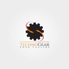 Gear logo template,technology vector design for business corporate,illustration element.
