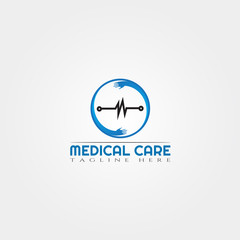 Medical care icon template, creative vector logo design, healthcare, illustration element.