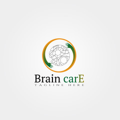 Brain care icon template, creative vector logo design, illustration element.