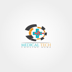 Medical Technology icon template, creative vector logo design, healthcare,connection, illustration elements.