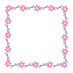 Obraz na płótnie Canvas Vector illustration very beautiful pink wreath frame art hand drawn