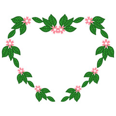 Fototapeta premium Vector illustration colorful flower frames in the form of love hand drawn