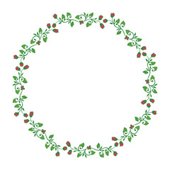 Fototapeta premium Vector illustration green leafy flower frames for invitation card hand drawn