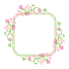Obraz na płótnie Canvas Vector illustration pink flower frames style with greeting card hand drawn