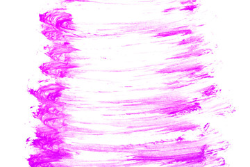 Beautiful abstract brush strokes with colorful gouache paint on isolated background