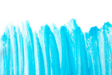 Beautiful abstract brush strokes with colorful gouache paint on isolated background