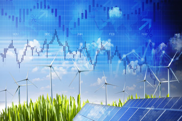 Sustainable energy future market and stock energy market evolution concept