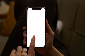 Holding hand on mobile phone