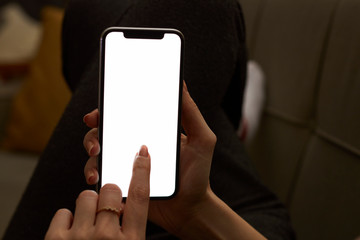 Holding hand on mobile phone