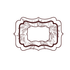 frame with plants and herbs isolated icon