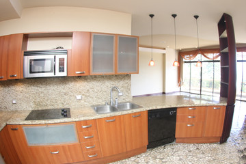 Open Kitchen with Granite Countertip