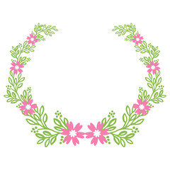 Fototapeta na wymiar Vector illustration drawing pink flower frames blooms hand drawn