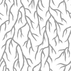 Abstract seamless nature pattern. Root-like structure. Striped lines with rough edges