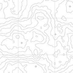 Seamless topographic map. A height map with contour lines. Abstract vector background