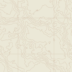 Seamless topographic map. A height map with contour lines. Abstract vector background