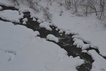 water tracks in snow