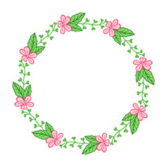 Obraz na płótnie Canvas Vector illustration style frame flower pink for invitation card hand drawn