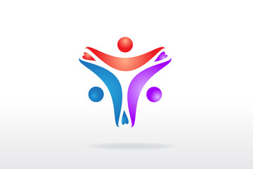 Logo teamwork business trial partners vector image design