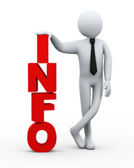 3d businessman info word presentation