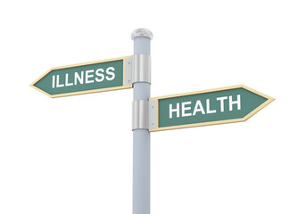 3d illness health road sign