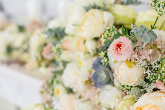 Beautiful flower background. Elegant wedding ceremony