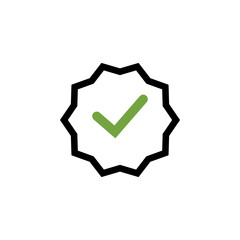 Checklist tick badge icon design template vector