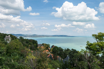 View of the Lake Balaton from Tihany on a sunny day