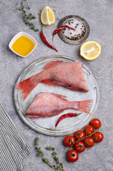 Fish raw snapper