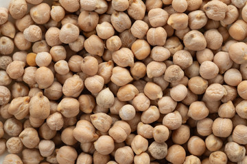 Peeled chickpea beans close-up, macro texture